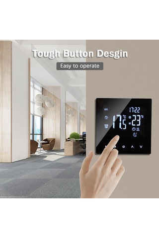 Yaozixa Siyah Akıllı Su Isıtma Termostati - Lcd Dokunmatik Ekran, Haftalık Programlama, 1 C Hassasiyetli Otomatik Kontrol