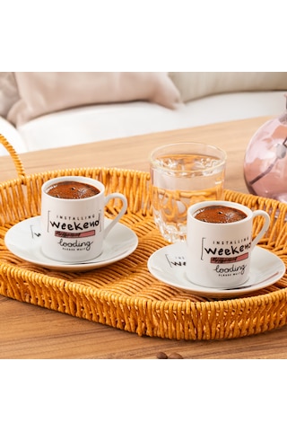 Porsima 09 Porselen 12 Parça Türk Kahve Fincan Takımı 90ml