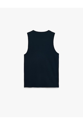 Koton Pamuklu Kolsuz Bisiklet Yaka Slim Fit Atlet Lacivert 6sam30006mk
