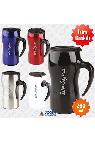 280 ML Kulplu İsim Baskılı Termos Bardak 3503 Beyaz