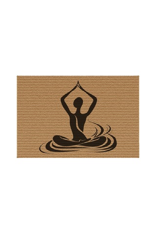 Decovetro Kapı Önü Halı Paspas Yoga Meditasyon Figür Baskılı 40 X 60 Cm Çok Renkli