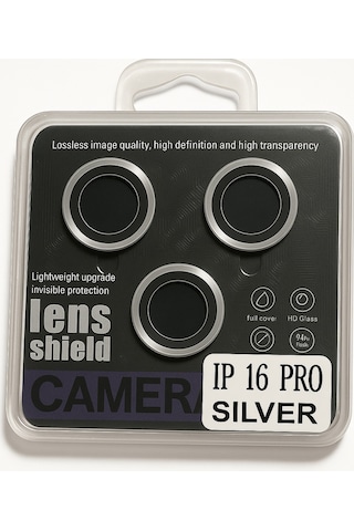Apple Uyumlu iPhone 16 Pro/ Promax Kamera Lens Koruyucu Black/silver/gold/purple Yüksek Çözünürlük-parlak-güçlü Silver