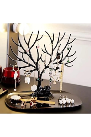 Busstier Geyik Tasarımlı Takı Standı, Yüzük, Küpe, Kolye Askılığı, Şık Mücevher Organizer, Estetik Ve Dayanıklı Tasarım Siyah Sku: Smg8690010176332