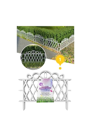 Morpanya Pcs01 Dekoratif Plastik Çit Ferforje Bahçe Çiti 1 Adet (50 Cm) Beyaz