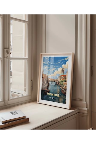 Çerçevesiz Poster Venedik Kanalı Manzarası
