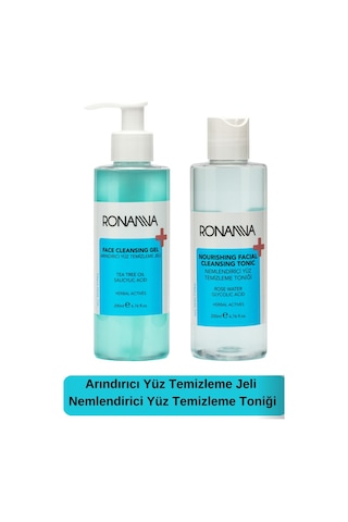 Ronanna Arındırıcı Yüz Temizleme Jeli Ve Nemlendirici Gözenek Sıkılaştırıcı Tonik - 200 ml