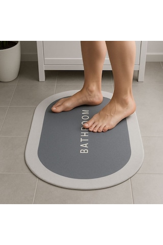 Sihirli Süper Su Emici Kaymaz Tabanlı Oval Paspas 40 60 Cm 5361 Çok Renkli