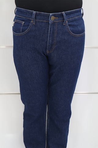 Hacker Denim Hacker Erkek Lacivert Yüksek Bel Rahat Kesim Boru Paça Büyük Beden Jean Pantolon Lacivert