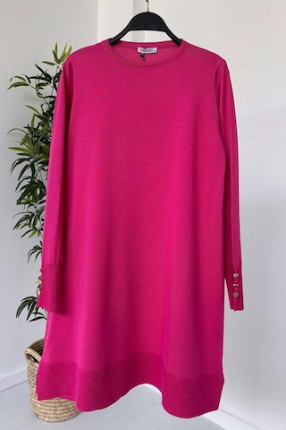 A Form Işıltılı Merserize Tunik - Fuşya