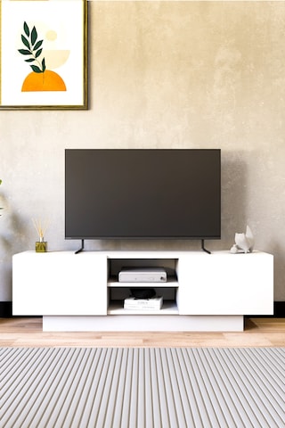 Dora Tv Sehpası, Tv Standı, Televizyon Ünitesi Beyaz