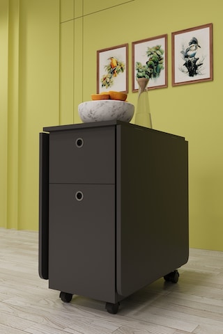 Lüks Katlanır Mutfak Yemek Masası %100 MDF Pratik Çekmece+Dolaplı Çalışma Masası KM28
