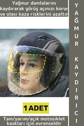 Motoraksesuar Universal Açık Tam Yarım Motor Kaskı Uyumlu Görüş Açısı Koruyucu Yağmur Kaydırıcı