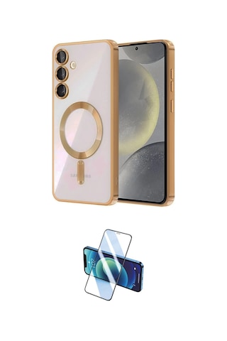 Cep Samsung Uyumlu Galaxy A15 4g Kılıf Nova Işık Özel Seri İkili Koruma Seti Najmaddin Titan Gri
