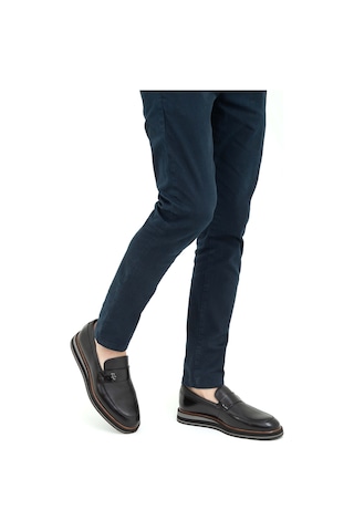 Tamer Tanca Erkek Hakiki Deri Siyah Açma Casual Ayakkabı 183 20067 Erk Ayk Sk22/23 Syh Acma/syh Gyk Siyah