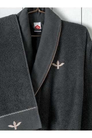 Cottonbox Folk Art Aile Bornoz Seti Yamka Bej-antrasit Çok Renkli