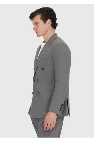 Ramsey Gri Düz Zeroweight Slim Fit Takım Elbise