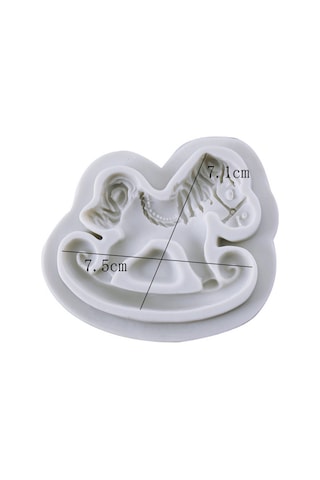 Yaleker Silikon Kek Dekorasyon Kalıbı - At Gibi Şekil, Fondant Ve Çikolata İçin El Yapımı Dıy Araçları Beyaz