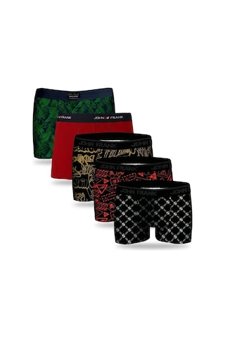 John Frank Logolu Pamuklu 5'li Paket Boxer Erkek Boxer Jfbs5 Yeşil-kırmızı-ssarı-sturuncu-sbeyaz Yeşil-kırmızı-ssarı-sturuncu-s