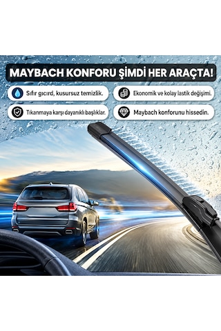 Togg T10f Silecek Uyumlu Maybach Tipi Akıllı Su Fıskiyeli Silecek Seti Ön Takım