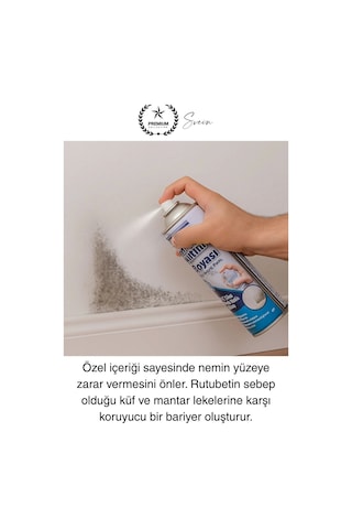 Premium Anti Küf Yalıtım Boyası Sprey Beyaz Rutubet Oluşumunu Engeller Duvar Derleme Önleyici 500 Ml