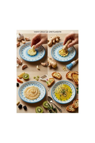 Bsg Design Seramik Sarımsak Ve Zencefil Rende Tabağı 13 Cm - El Yapımı Çini Rende - 945382484 Diğer