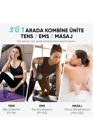 Acura Ac-933 Pro Şarj Edilebilir, Çift Kanallı 22 Programlı Profesyonel Tens Cihazı