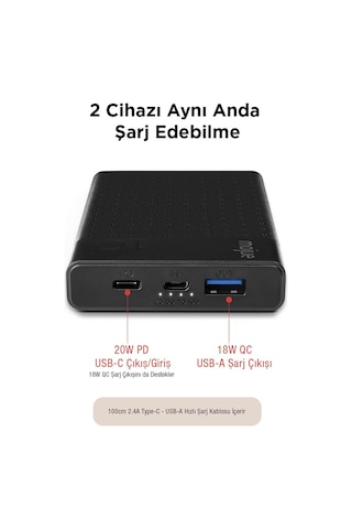 Mojue By Ttec Pb07 10.000mah 20w Pd-qc Usb-c Apple Uyumlu iPhone Hızlı Şarj Teknolojili Akım Korumalı Powerbank