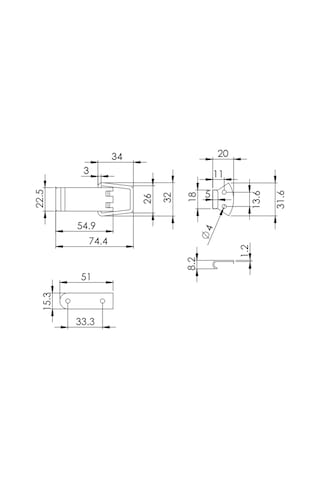 Sandık Klipsi Kilidi Gergi Mandalı Orta Boy Nikel