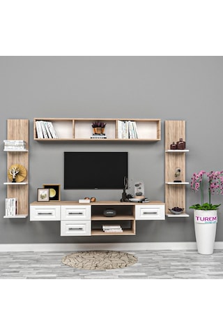 Luna Membran Tv Ünitesi Suntalam Siyah