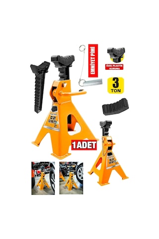 Stilmax Kaymaz Başlıklı Plastik Korumalı 3 Ton Kriko Standı 1 Ad