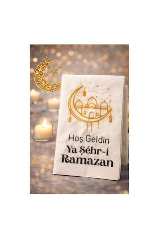 Hoş Geldin Ya Şehr-i Ramazan Gold Yazılı 25li Peçete