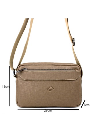 Unisex Vizon Orta Boy Askılı Postacı Omuz Çantası Vizon