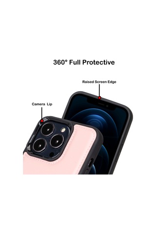 Bouletta Apple Uyumlu iPhone 13 Pro Deri Arka Kapak Fxcp Nu2 Pembe