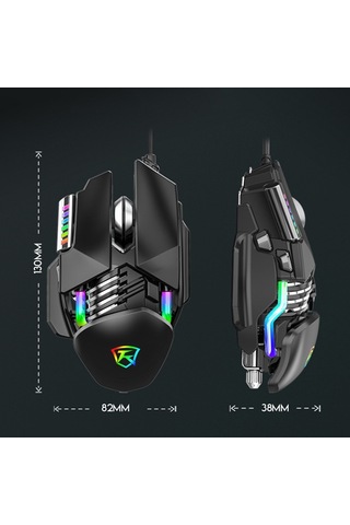 Y-fruıtful P3 6 Tuşlu Rgb Aydınlatma Ayarlanabilir Kablolu Fare Siyah Diğer