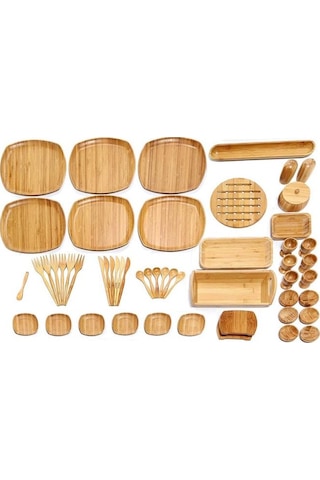 Bambum İkon 53 Parça Kahvaltı Seti Kahverengi