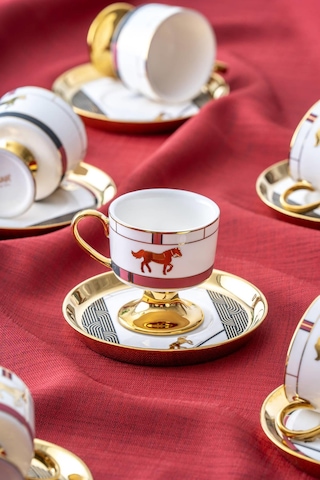 Acar Dolye 6 Kişilik Porselen Kahve Fincanı Takımı - 90 Ml