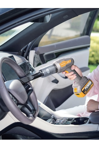 Enshall 20.000PA Çantalı Yedek Filtreli Çift Bataryalı 120 W Şarjlı Araç İçi Süpürge