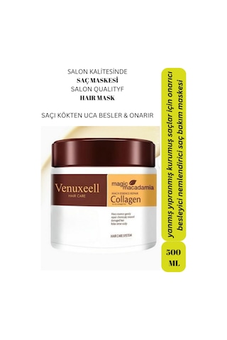 Venuxeell Kolajen Saç Bakım Maskesi Maca Özü Onarıcı Repair Argan Yağı Saç Maskesi 500 Ml