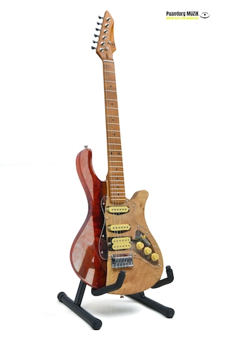 Elektro Gitar Custom Epoksi & Yıllanmış Ağaç Kişiye Özel Kırmızı