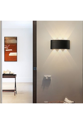 5 Adet 10 Watt Gün Işığı Ledli Işık Süzmeli Dekoratif Led Aplik Siyah
