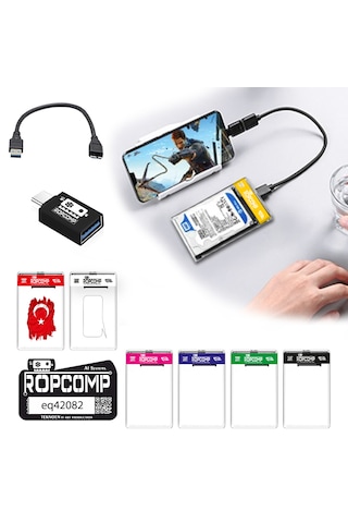 Ropcomp 2.5" Sata Hdd Kutusu Telefon Yedekleme Type C Otg Usb