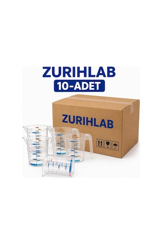 Kulplu Plastik Beher Ölçü Kabı 500 Ml - 10'lu Set Diğer