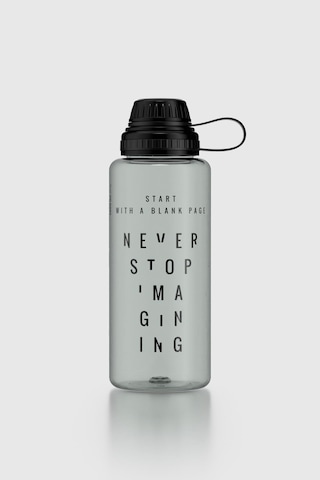 Renga Ege Yazı Desenli 1000 Ml Tritan Matara 912141 Siyah Siyah