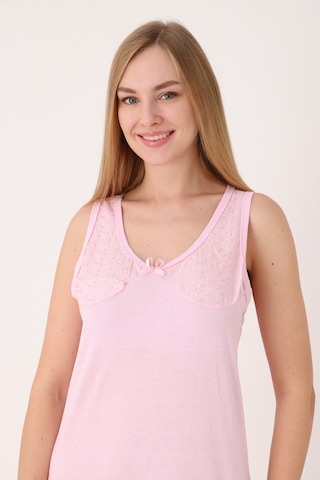Yasar Underwear Kadın Uzun,kolsuz %100 Pamuk Elbise İçliği Kombinezon Pembe Pembe
