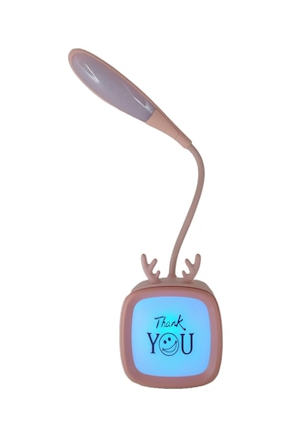 Hedyex Budret Şarjlı 400mah Led Masa Lambası Akrobatik Gece Lambası Pembe