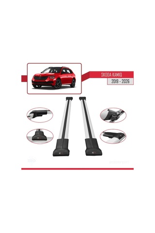 Accessorypart Skoda Kamiq 2019 Ve Sonrası İle Uyumlu Fly Model Ara Atkı Tavan Barı Gri