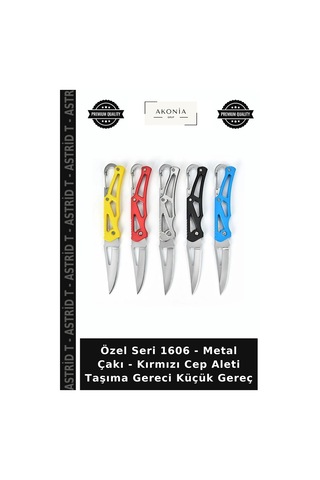 Özel Seri 1606 - Metal - Kırmızı Cep Aleti Taşıma Gereci Küçük Gereç
