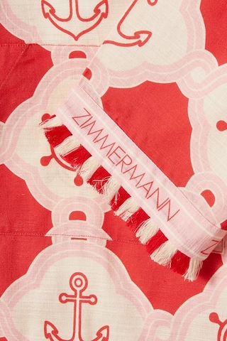 Zimmermann Scarborough Çocuk Plaj Tuniği Pamuklu, Kapüşonlu Ve Püskül Detaylı Tasarım Kırmızı