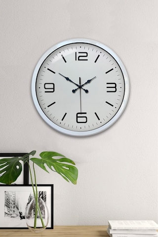 40 Cm Beyaz Metal Modern Duvar Saati Çok Renkli