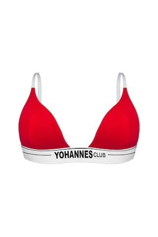 Yohannes Club, Kadın Pamuklu İç Çamaşırı Takımı, Renk Seçenekli, Üçgen Sütyen-kemerli Brazilian Külot Kırmızı